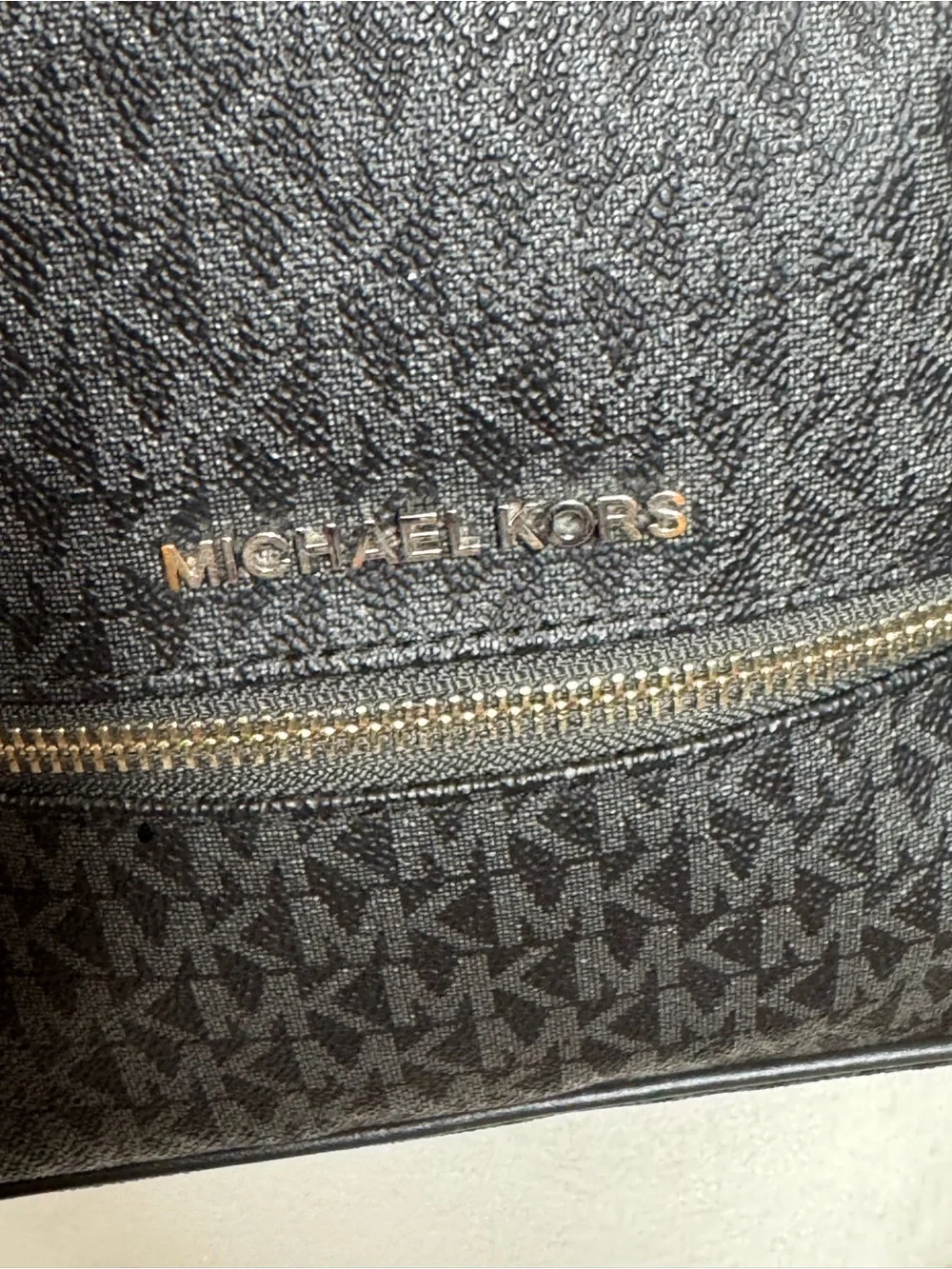 Michael Kors Black MK Logo Backpack with Silver Hardware